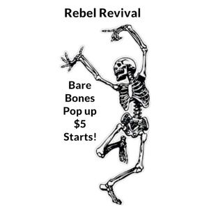 TODAY! BARE BONES POP UP $5 STARTS MENS AND WOMENS      LISTING IS FOR LIVE SHOW